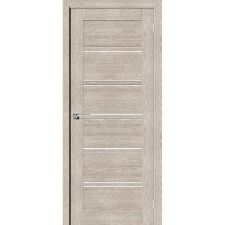 Дверь Браво Порта-28 экошпон капучино вералинга, сатинато белое "Magic Fog"