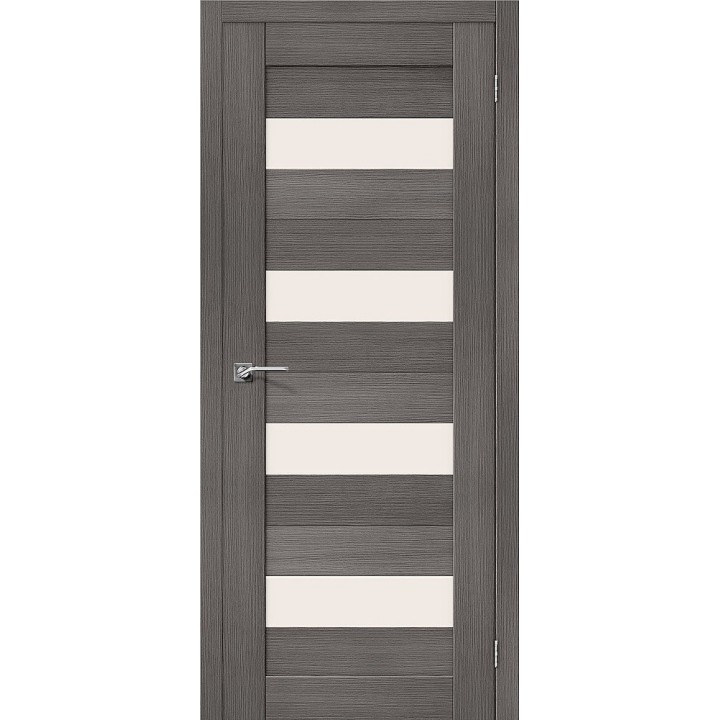 Дверь Браво Порта-23 grey , сатинато белое "Magic Fog"